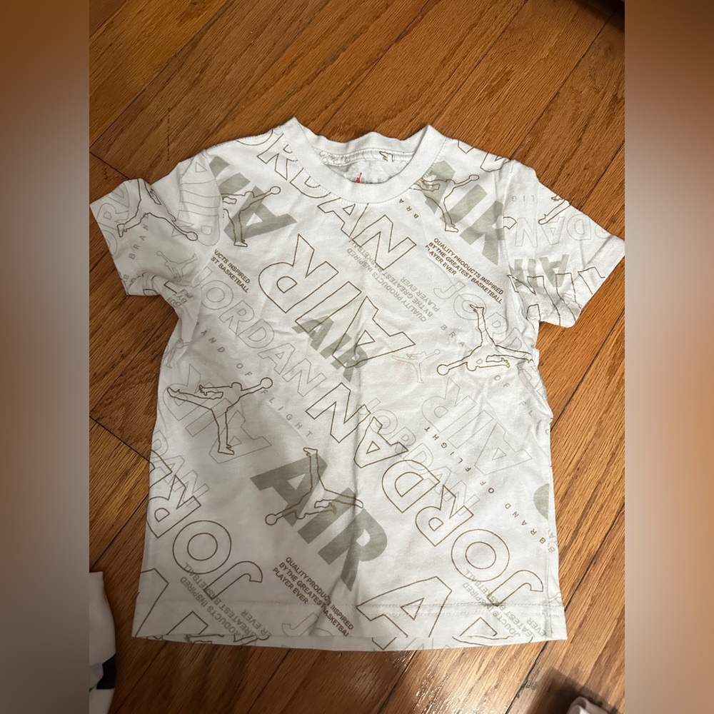 Jordan White Short Sleeve Tee with Graphic Design
